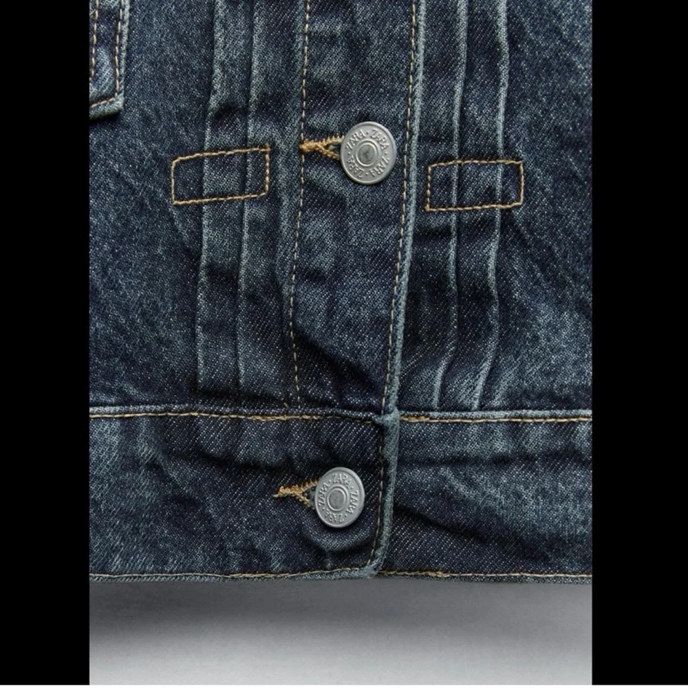 Zara Denim Heart Jacket Coat - Picture 5 of 6